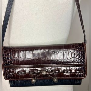 BRIGHTON vintage leather crossbody purse wallet w/credit card slots. Barely used